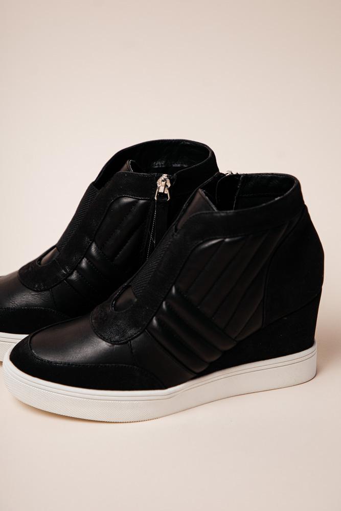 MIA Kaleb Wedge Sneaker in Black - FINAL SALE
