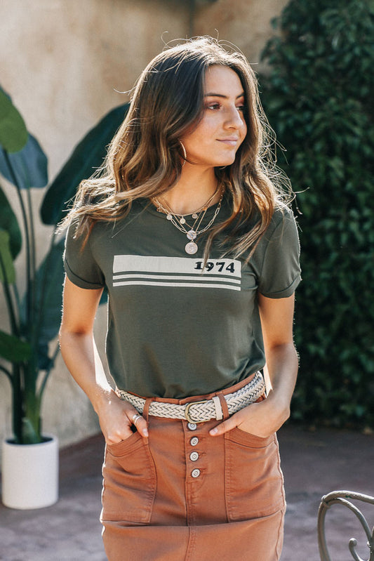 1974 Graphic Tee in Olive