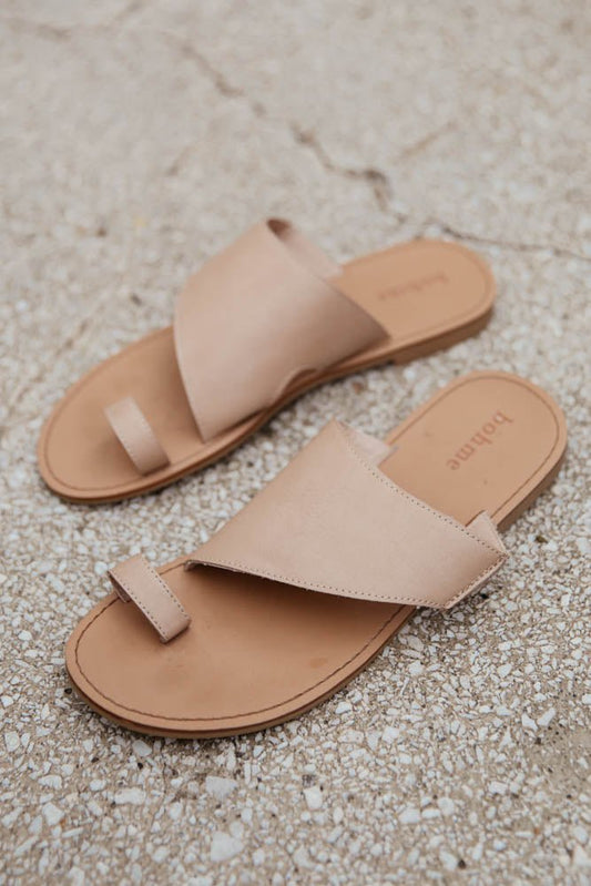 faux leather nude sandals