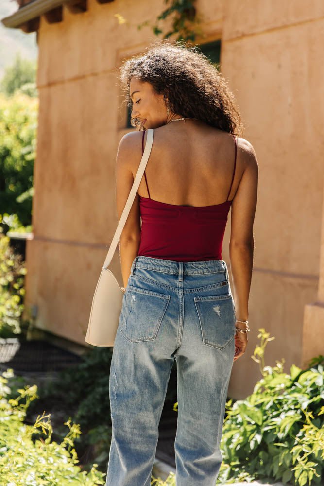 tank top bodysuit with spaghetti straps