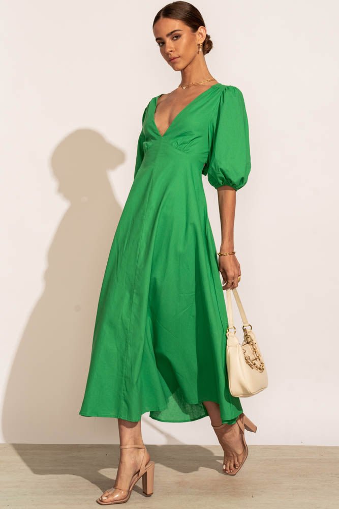Jennica Midi Dress in Green - FINAL SALE