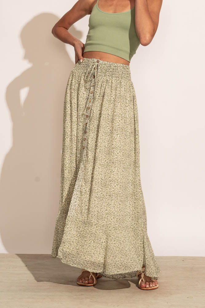 Janie Maxi Skirt in Sage - FINAL SALE