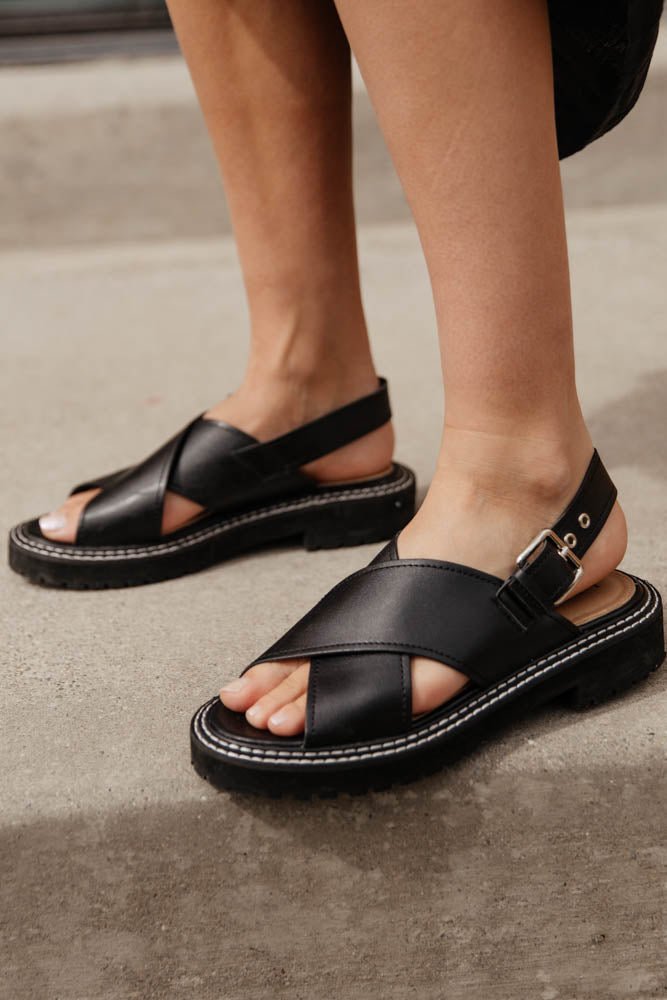 black open toe sandal