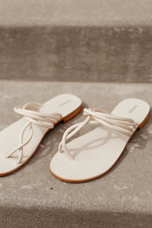 faux leather white sandals