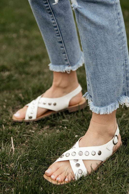 white sandals with square toe