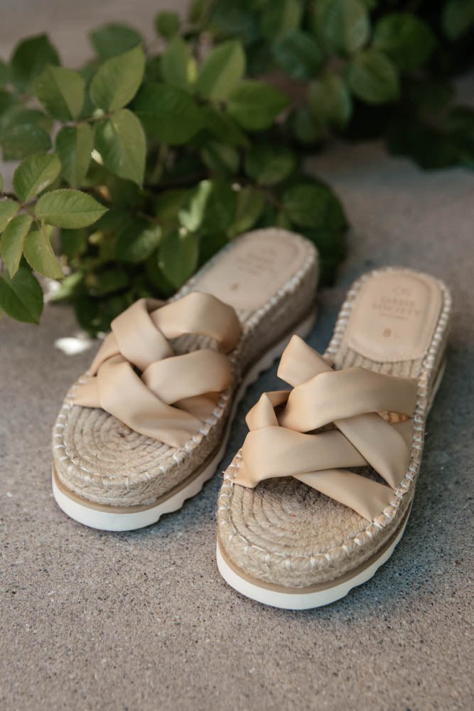 nude espadrilles with braided detail