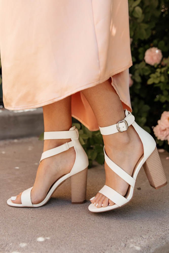 white open toe heels