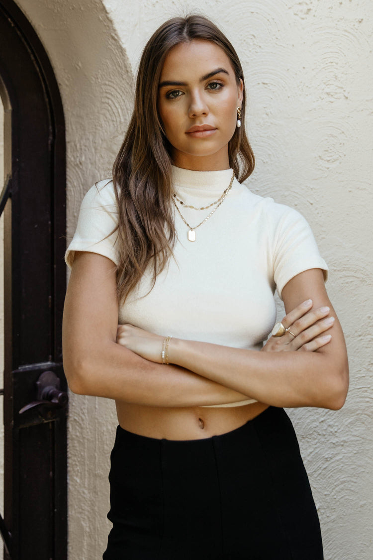 Malia Cropped Top in Ivory - FINAL SALE