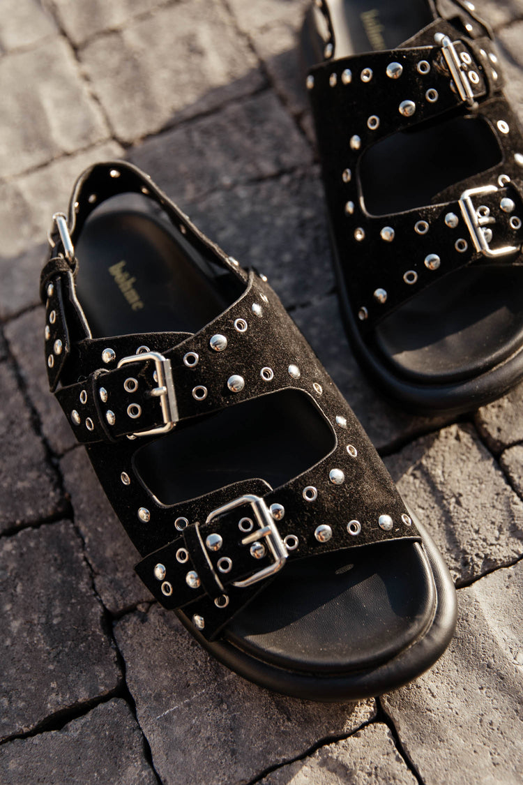 sandals with studded details