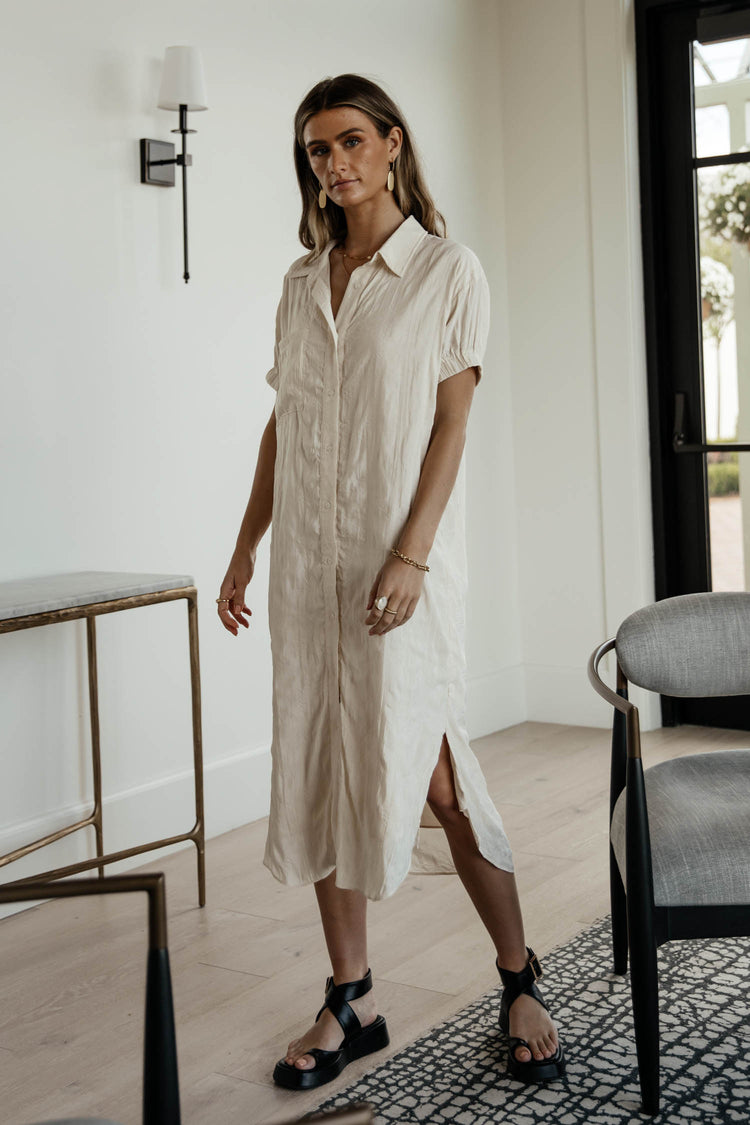 Joline Midi Dress in Cream - FINAL SALE