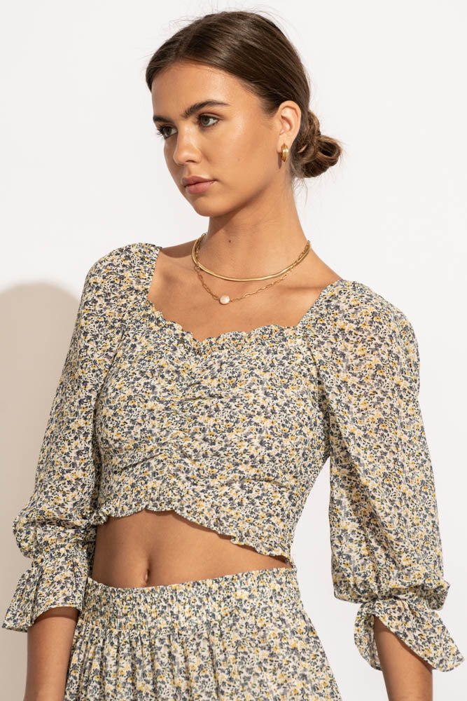 cropped top with floral print