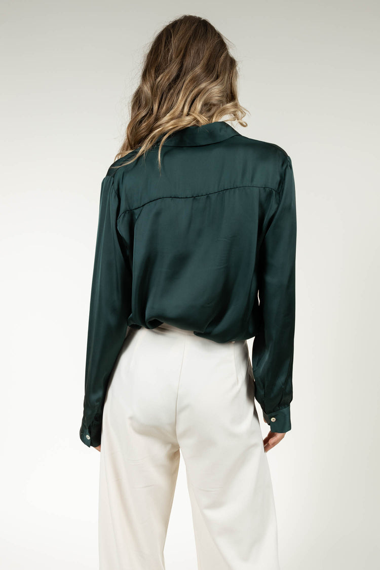 Keagan Button Up in Emerald - FINAL SALE