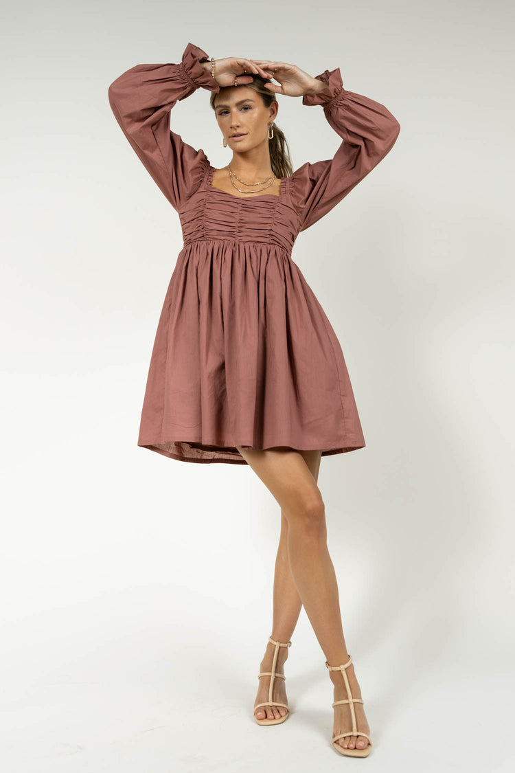 Ellison Mini Dress in Mauve - FINAL SALE