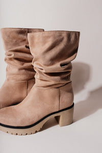 The Nova Slouch Boots are comfy with a block heel and loose fitting sides so you'll be able to wear them all day long!