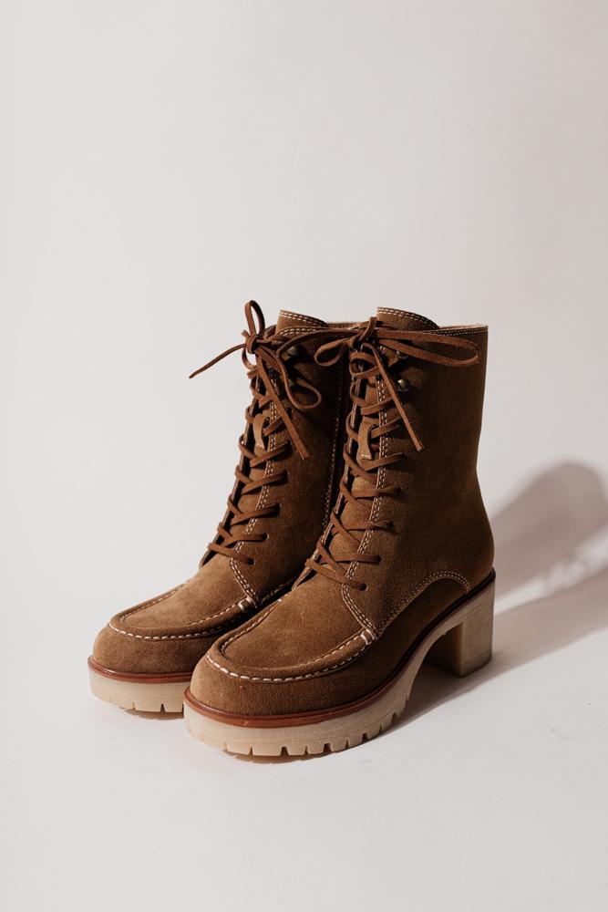 Maeve Combat Boots in Camel - FINAL SALE