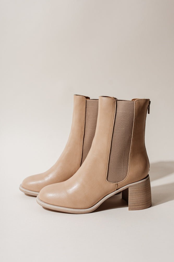 nude round toe boots