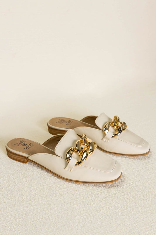 beige mules with square toe