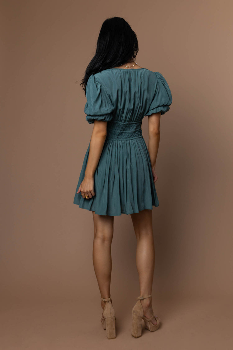 mini dress with smocked waist