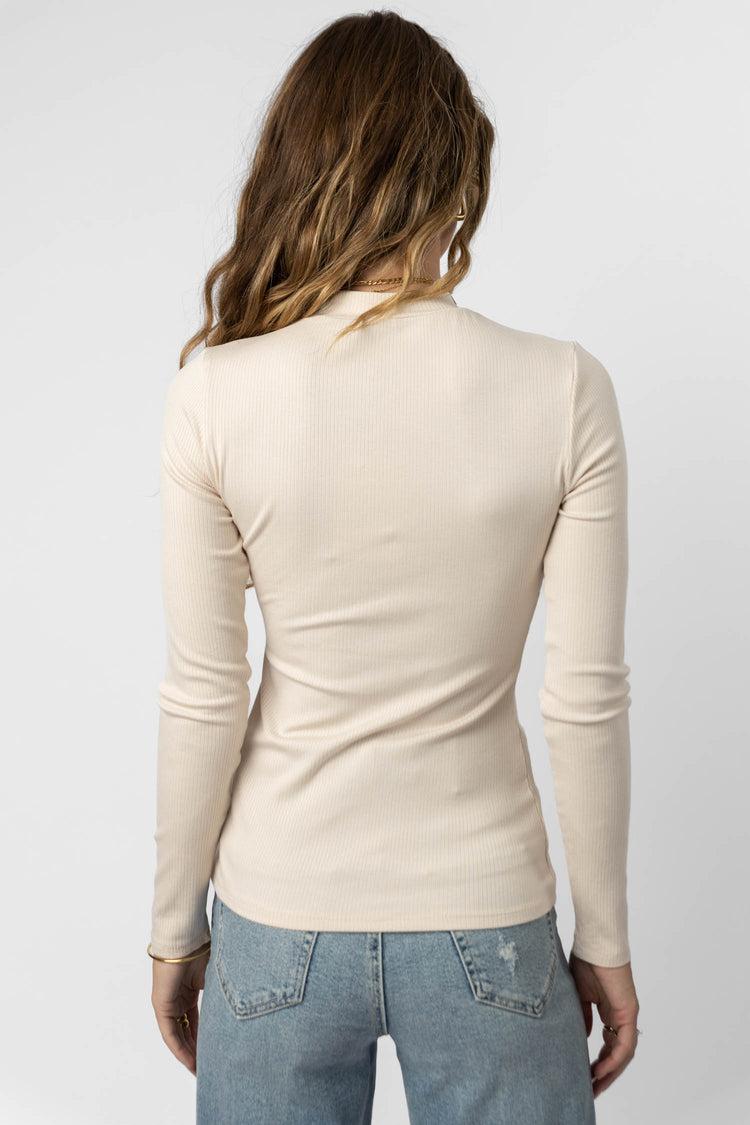 Carly Ribbed Top in Oatmeal - FINAL SALE