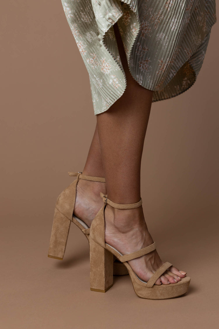 beige heel with multiple straps