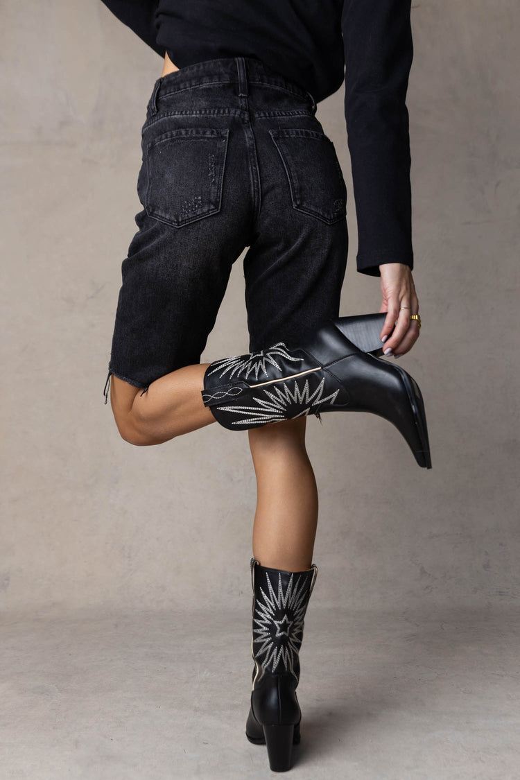 black western boots with block heel