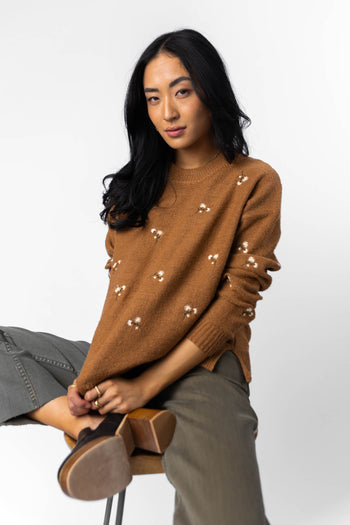 embroidered sweater with long sleeves