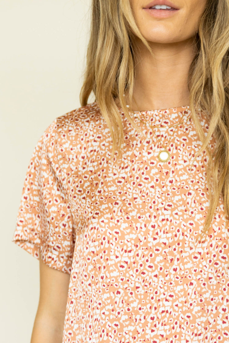 orange leopard print blouse