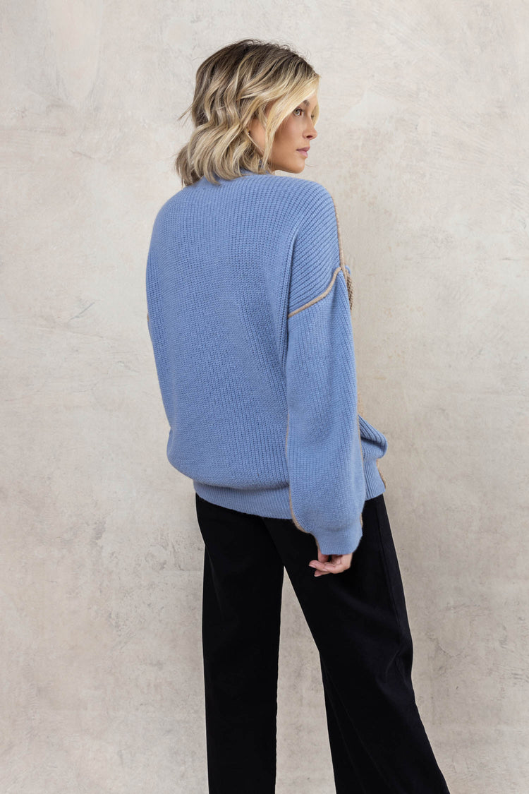 Blue back color sweater 