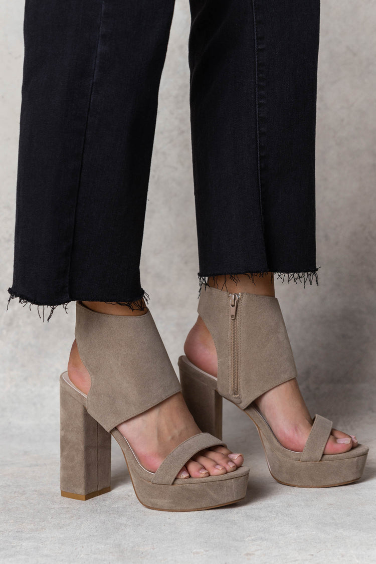 taupe shoes with block heels