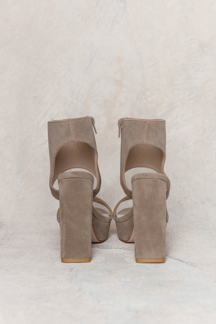5 inch taupe heels