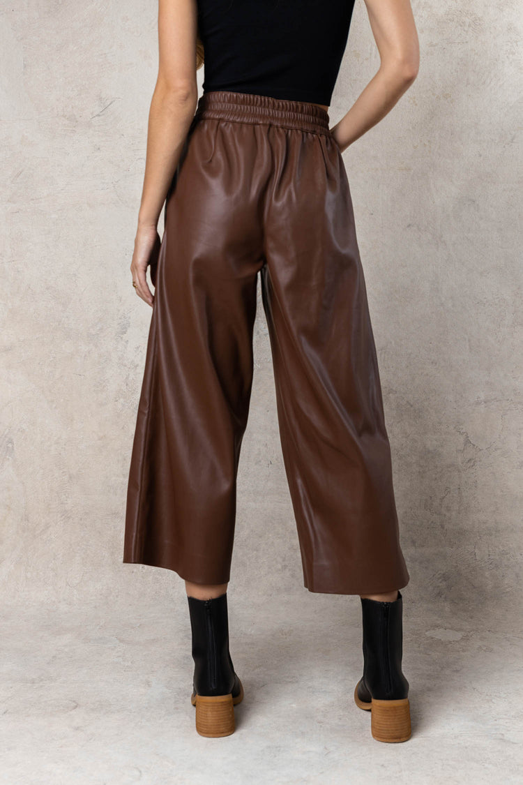Marion Cropped Culottes in Brown - FINAL SALE