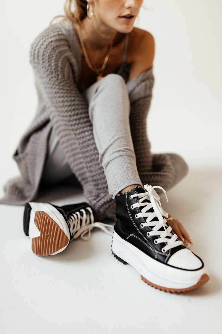 black lace up sneakers