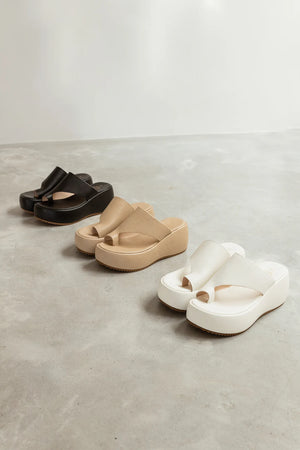 Adrianna Platform Sandals in White