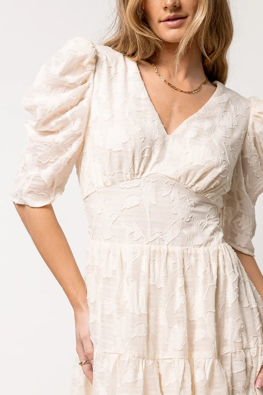 cream lace v-neck dress