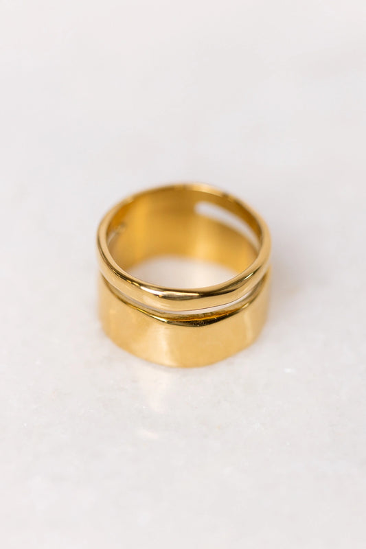 gold ring with double stack