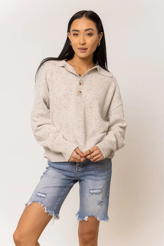 ivory sweater with front buttons 