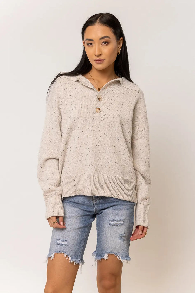 collared ivory sweater