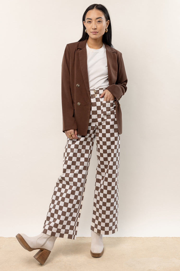 Chad Checkered Pants in Brown - FINAL SALE