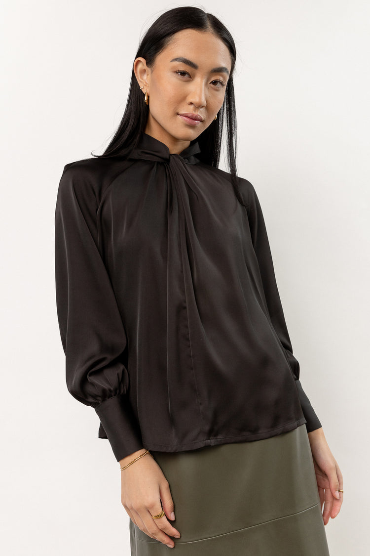 black blouse with twist detail
