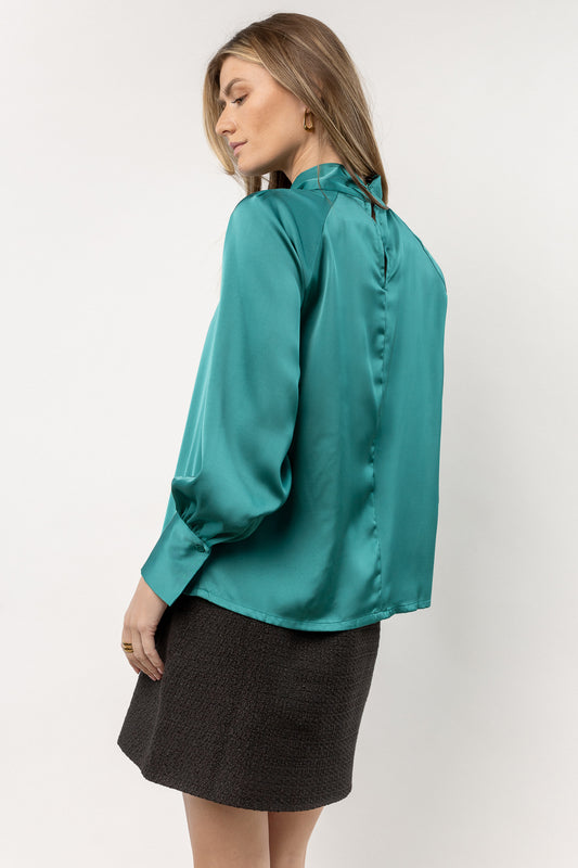 satin blouse with long sleeves