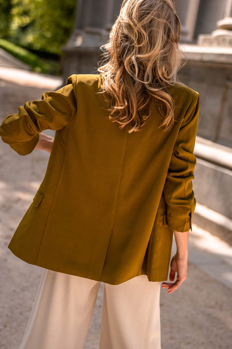 chartreuse blazer with pockets
