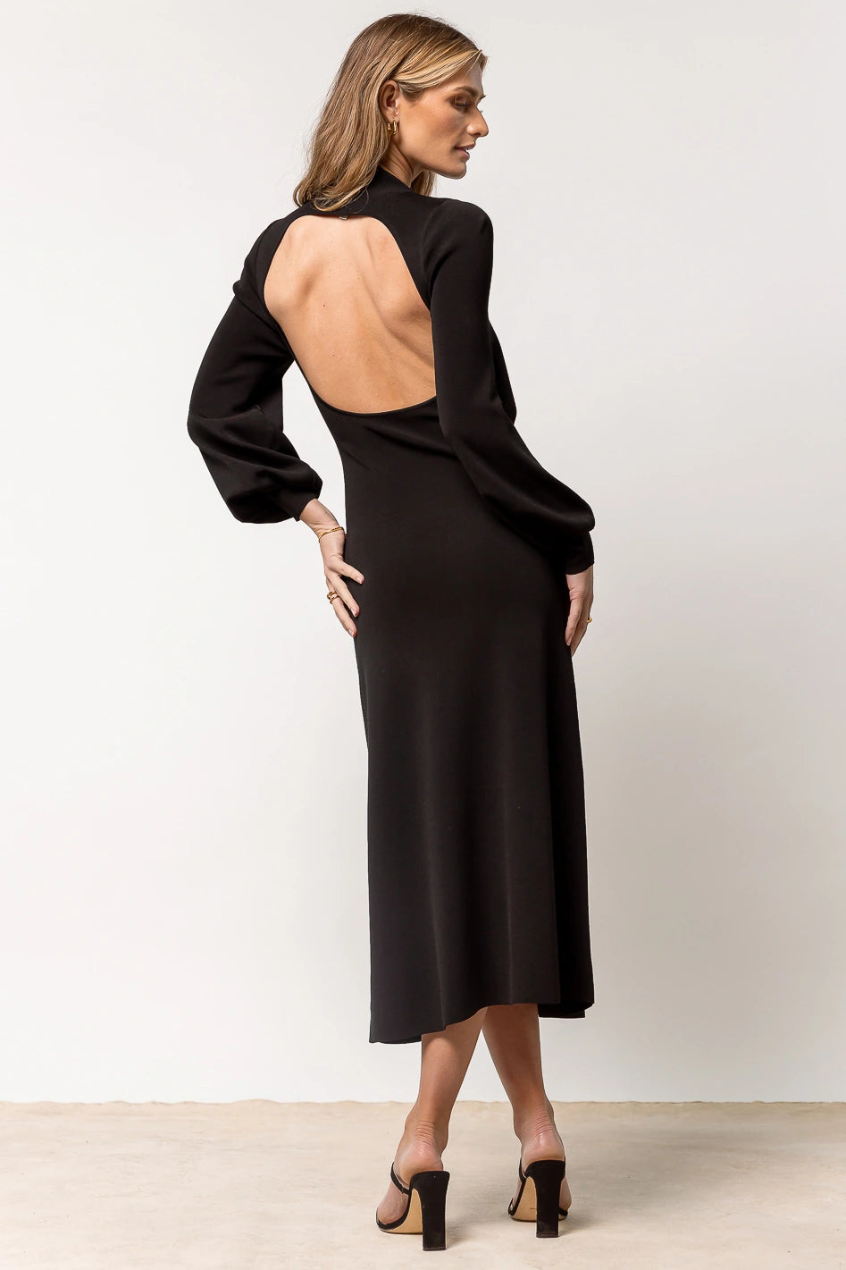 Off-White cut-out long-sleeved dress - Black