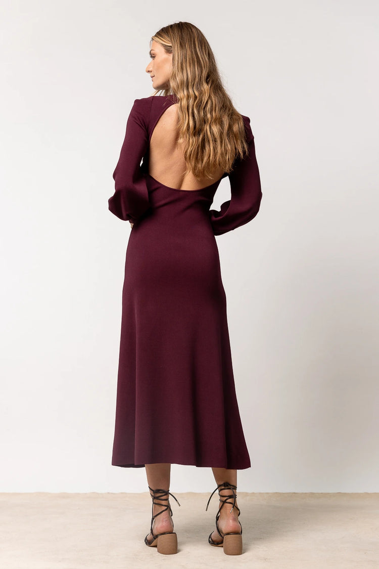 burgundy dress with mock neck