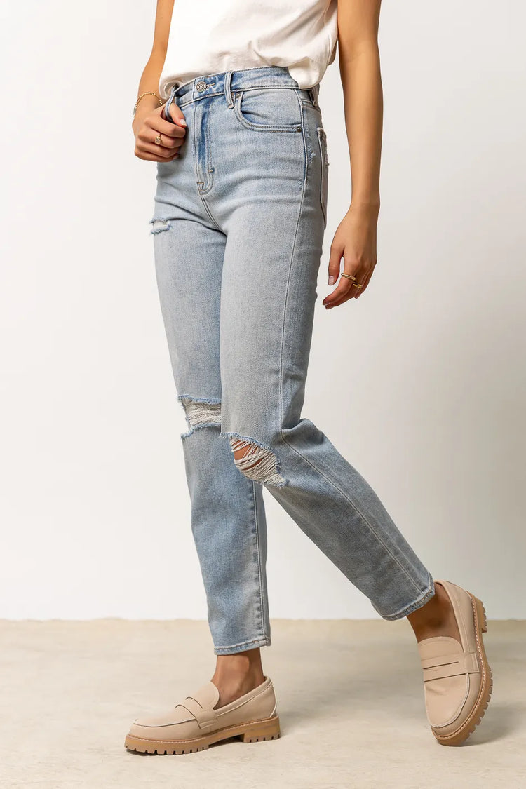 light wash straight jeans