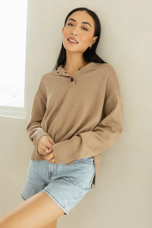 long sleeve taupe sweater