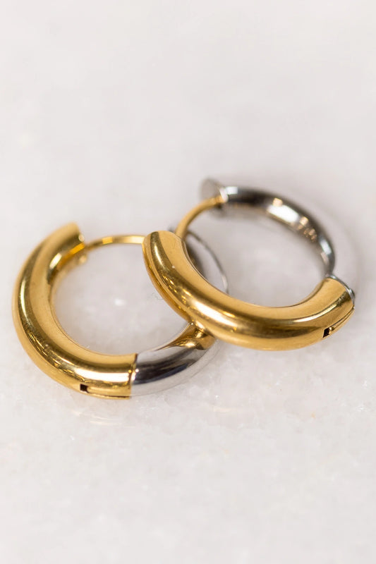 gold and silver hoop earrings