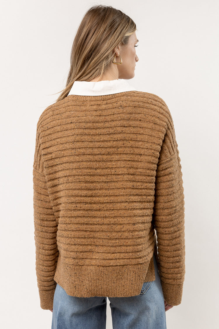 oversized brown sweater with long sleeves