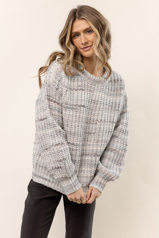 grey marbled oversized sweater