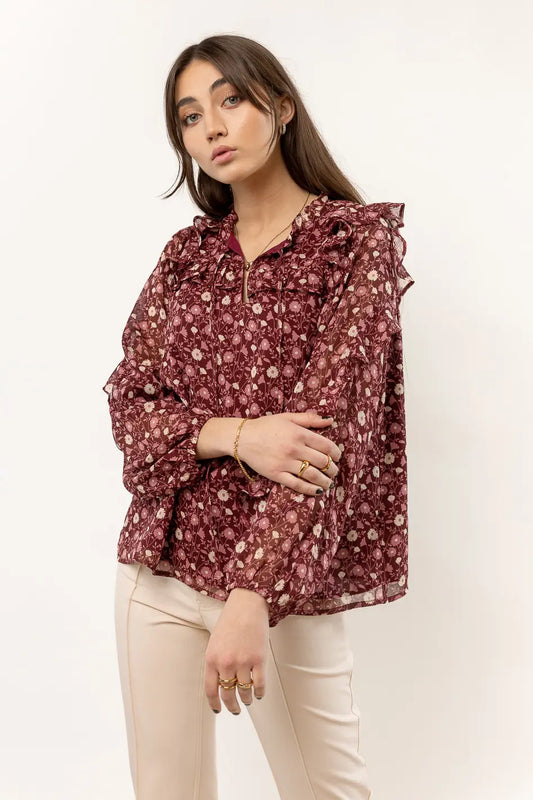 long sleeve chiffon blouse