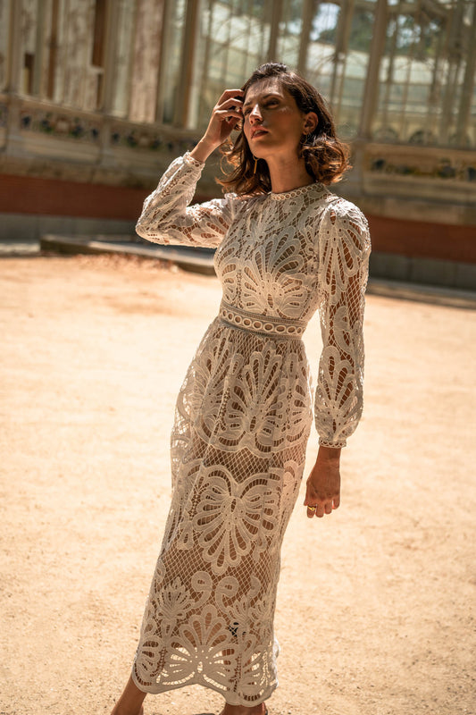 lace dress with high neck